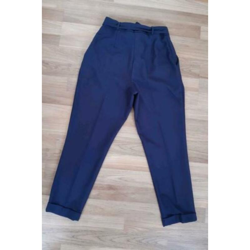 Donkerblauwe broek met strik Asos (maat 34)