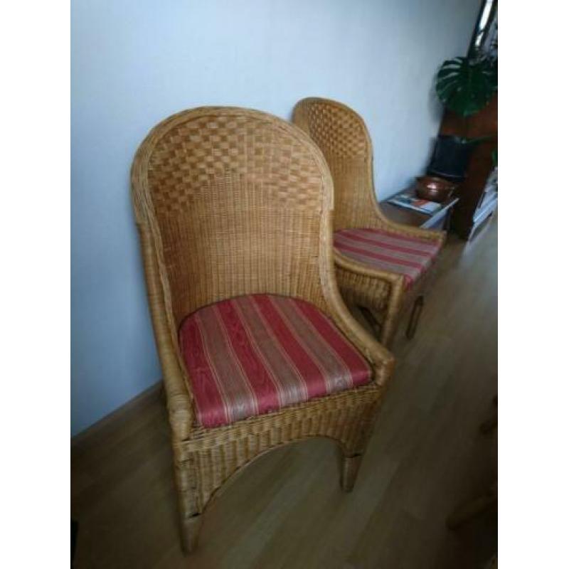 Rieten stoelen (2x)