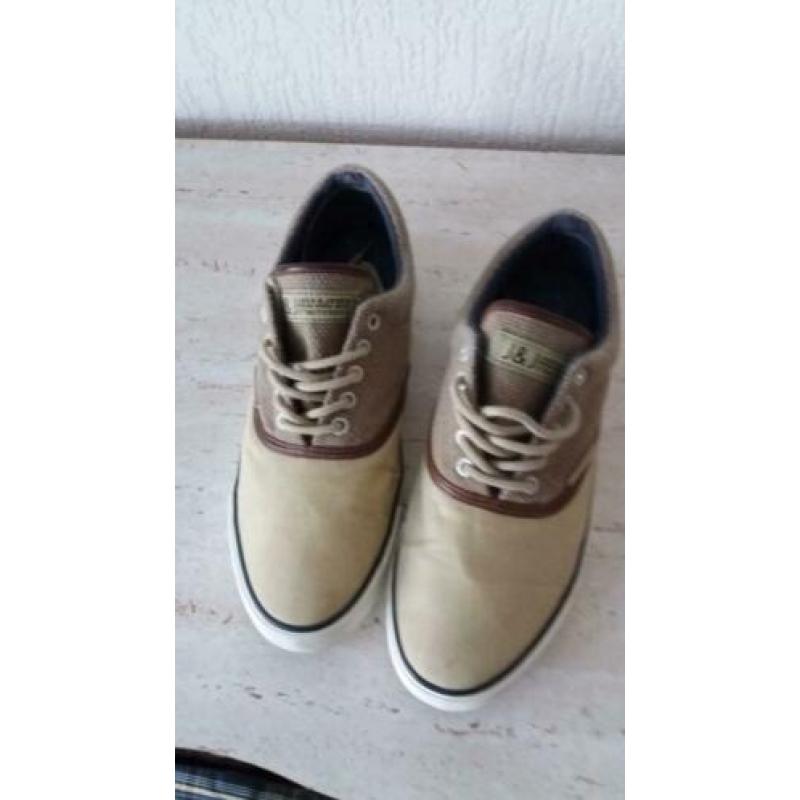 Jack & Jones linnen gympen Mt 43 ZGAN beige bruin combi