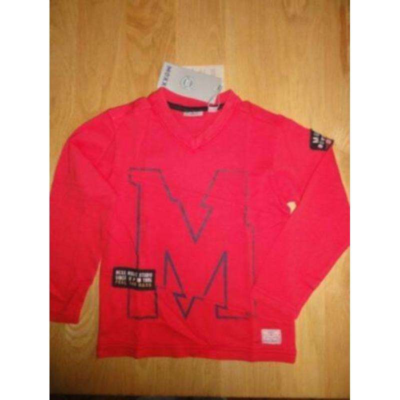 Nieuw jongen longsleeve rood v hals maat 110/116 mexx