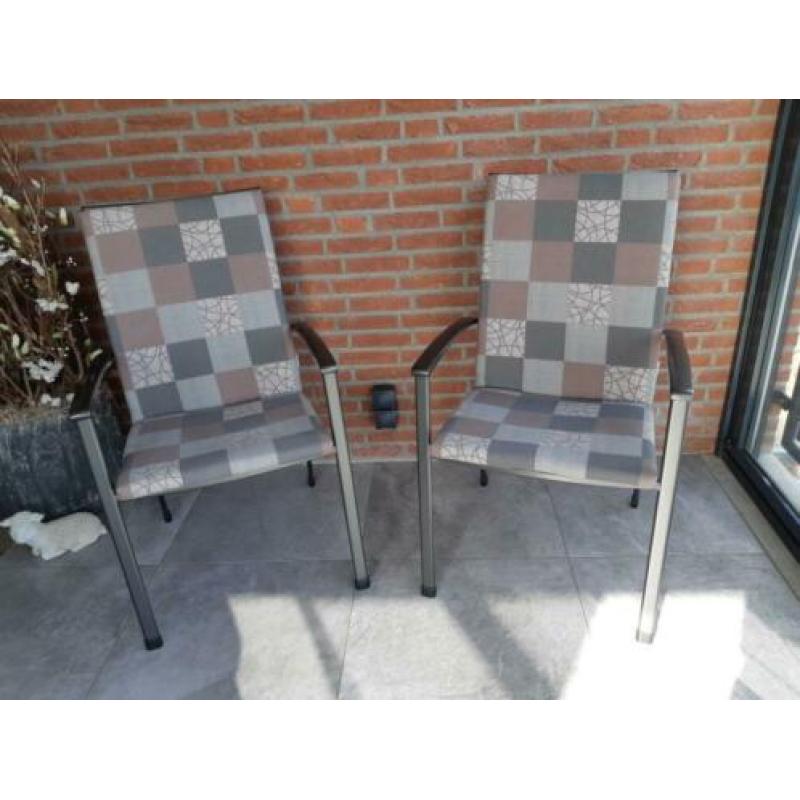 set van 4 Kettler Siero tuinstoelen incl. kussens