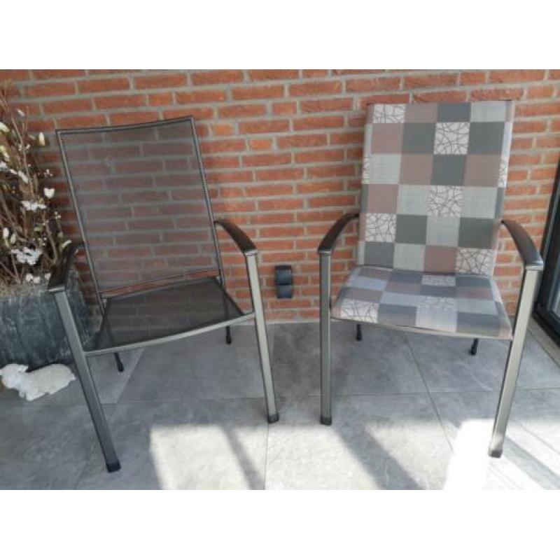 set van 4 Kettler Siero tuinstoelen incl. kussens