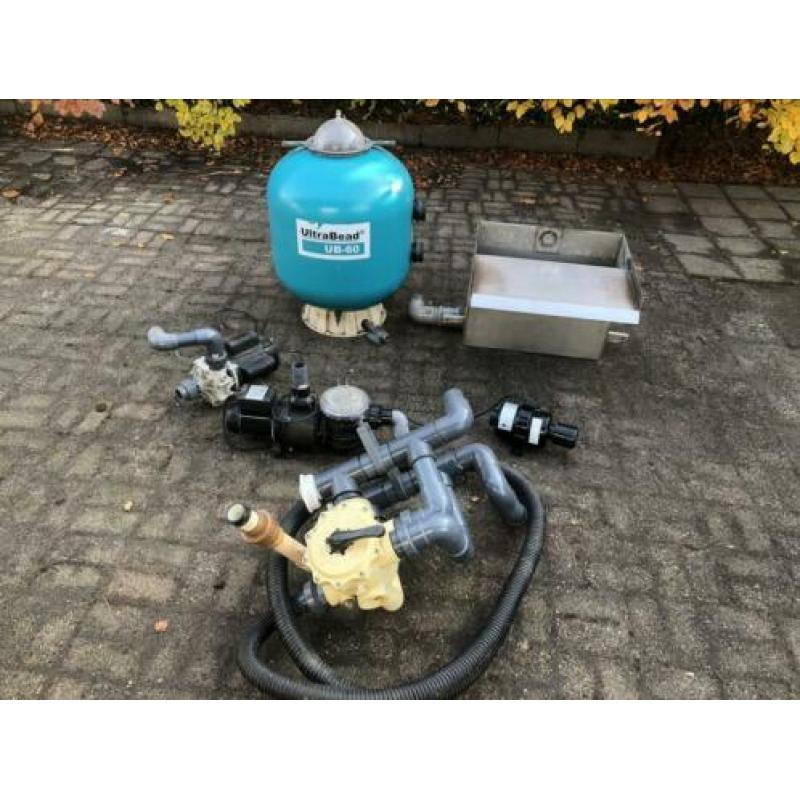 Compleet filterset met 2 pompen en waterval beadfilter ub50