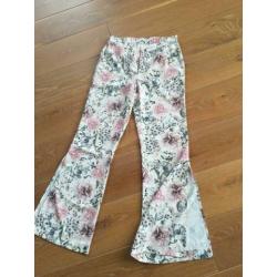 Costes flared broek/pantalon maat 36/s met bloemen (Zara)