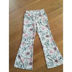 Costes flared broek/pantalon maat 36/s met bloemen (Zara)