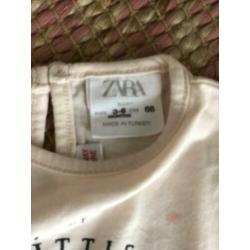 Mooi tshirt zara maat 68 ruffles leuke print zgan