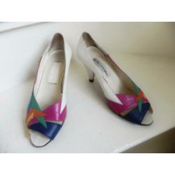 2306 VINTAGE Pietro di Roma peeptoe bonte pumps 36 37