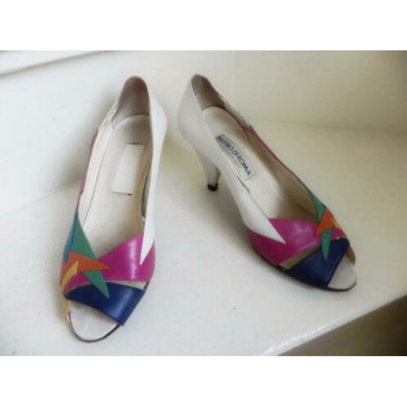 2306 VINTAGE Pietro di Roma peeptoe bonte pumps 36 37