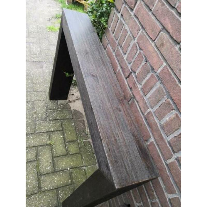 Donkere houten eettafel, 6-8 personen, 190x100