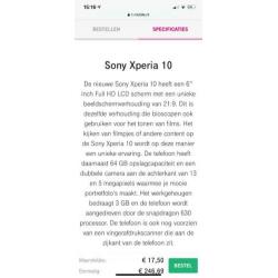 Sony Xperia 10 64GB Zwart