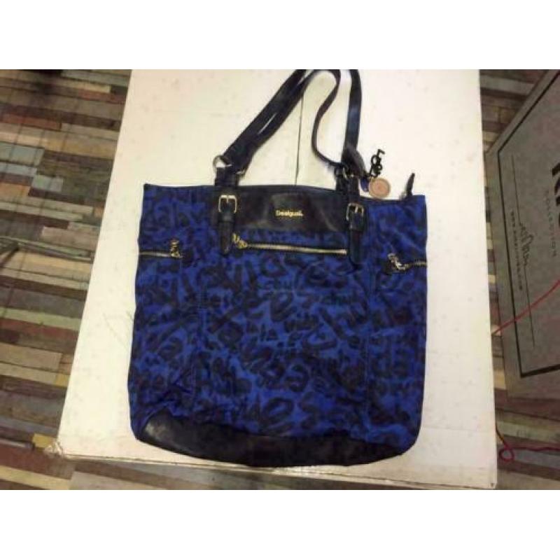 Blauw desigual tas