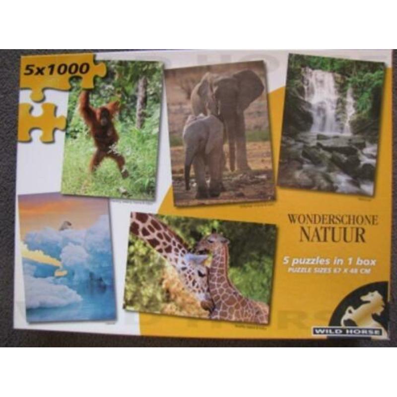 Wild Horses Puzzelbox 5 x 1000: Wonderschone Natuur