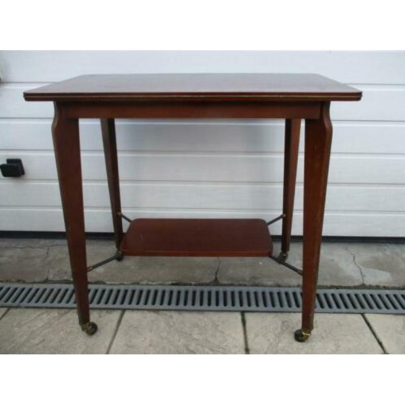 Vintage tafel televisietafel trolley serveertafel met wielen