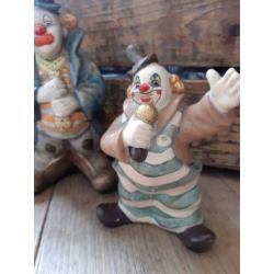 Twee clowns spaarpot beeldjes.zgan