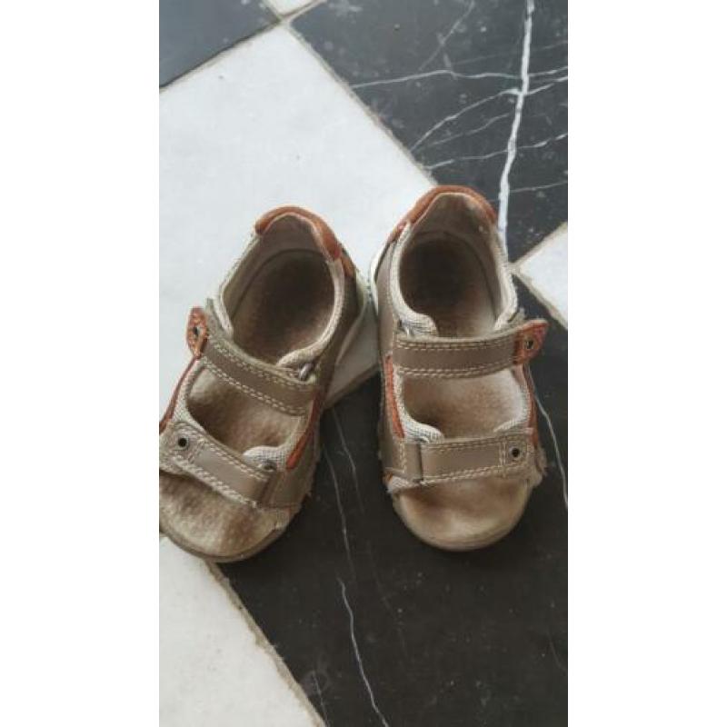 Stoere Dr Visser sandalen taupe echt leer maat 22 izgst