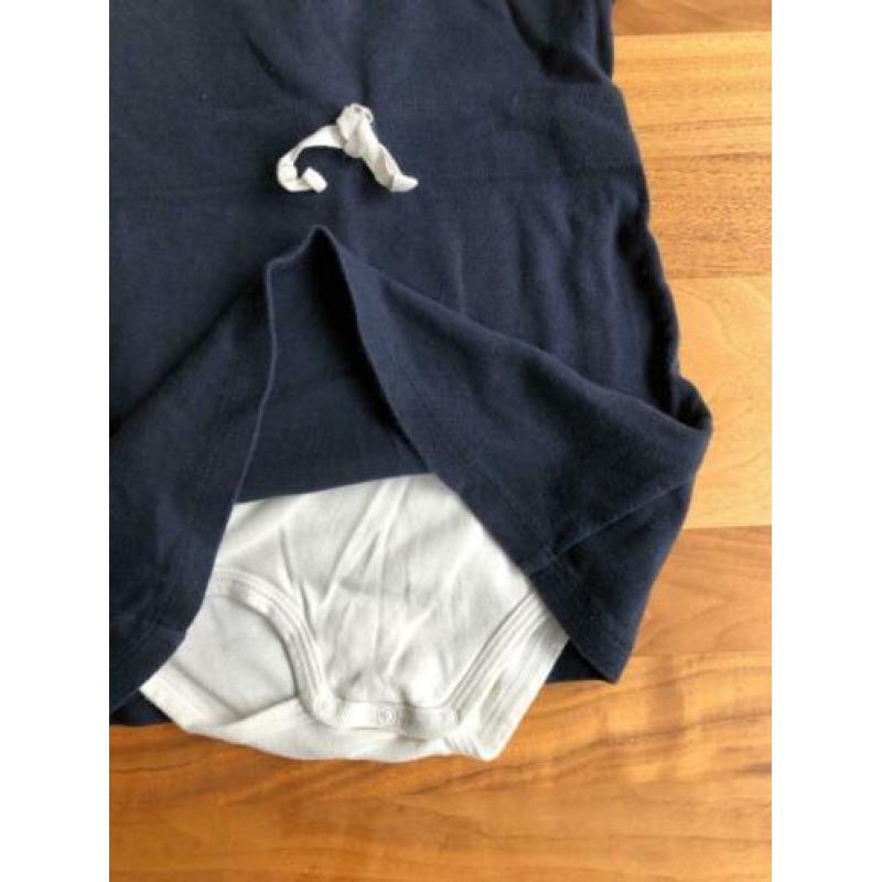 Petit Bateau Jurkje met Romper | donker blauw | maat 80