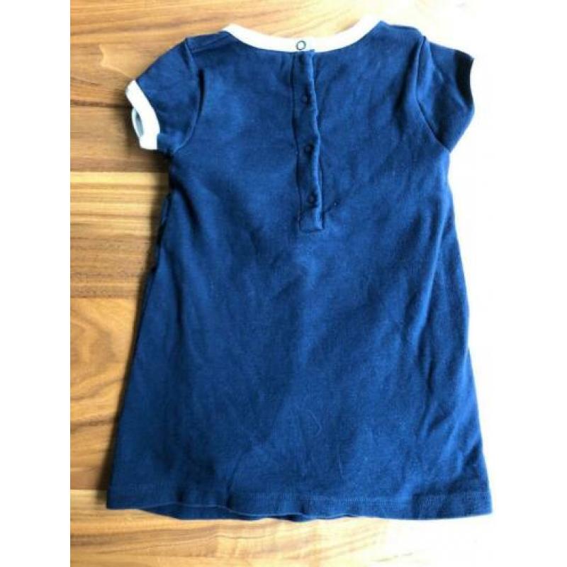 Petit Bateau Jurkje met Romper | donker blauw | maat 80