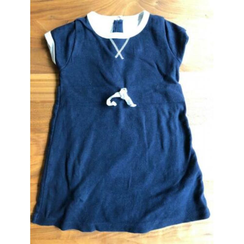 Petit Bateau Jurkje met Romper | donker blauw | maat 80