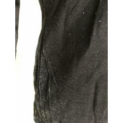 Hennis h&m vest knoopsluiting maat l large glitter zwart.