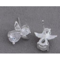 925 zilveren oorbellen van engel met zirkonen