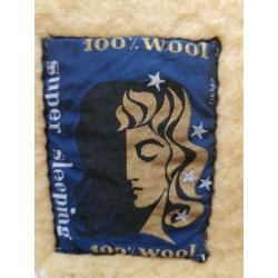 vintage gele wollen deken, 100% wol; richez