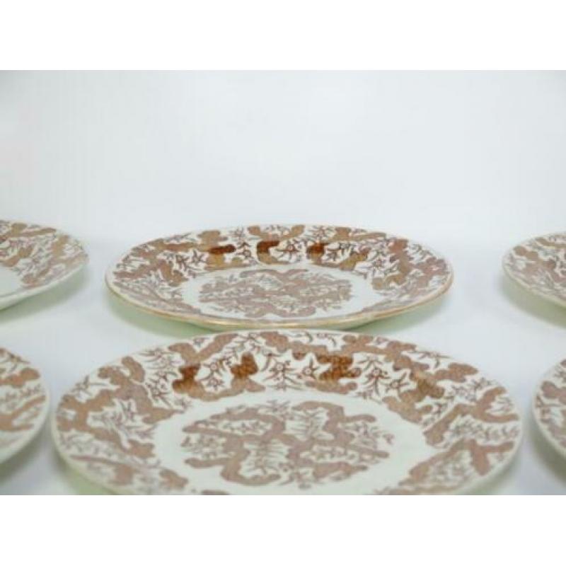 Set van 6 borden motief BATIK, 1893-1900 Petrus Regout,