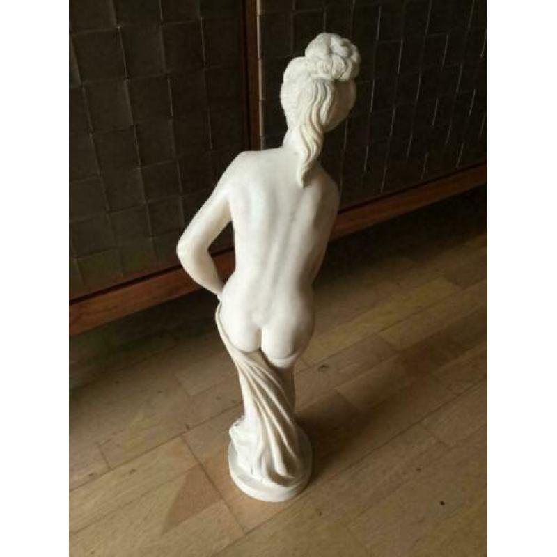 vintage sculptuur beeldje vrouw standbeeld albast 55 cm