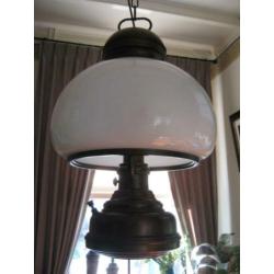 messing olielamp, 54 cm hoog