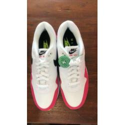 Nike air max 1 white black volt rush pink