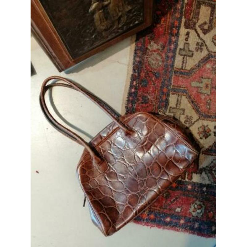 Vintage leren tas, made in France.