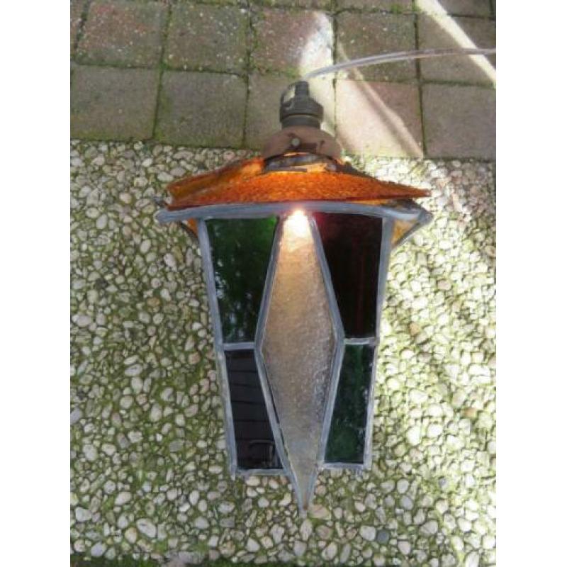 Oude glas in lood lamp