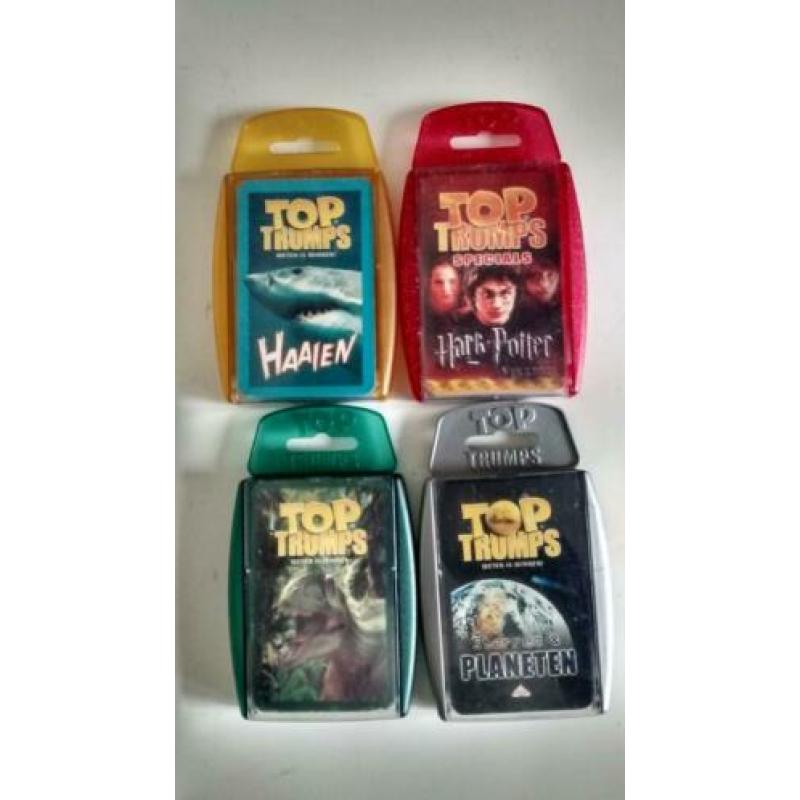 Te koop 4 setjs Top Trumps speelkaarten!