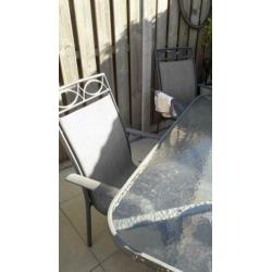 5 delig aluminium tuinset tuinstel 25 € + tuinkussens