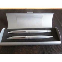 Moderne balpen met vulpen in box All metal Met alu. Box Bewe