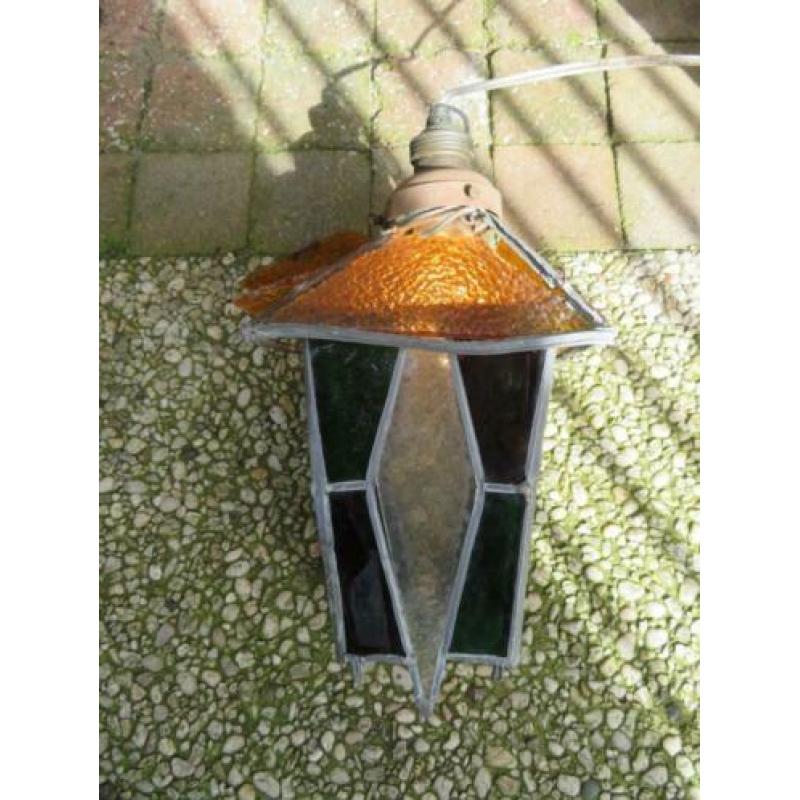 Oude glas in lood lamp