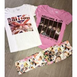 One direction 2 shirts en 1 legging , maatje 158 / 164